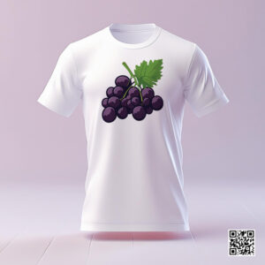 Grape Cluster Design Round Neck T-shirt for All Genders
