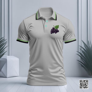 Grape Design Polo T-shirt in Premium Mesh Cotton Blend