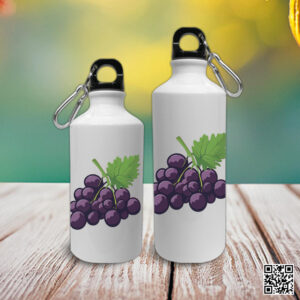 Grape Design Printed Aluminum Water Bottle for Hydration
