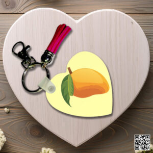 Mango Fruit Design Key Ring in Lightweight Cardboard