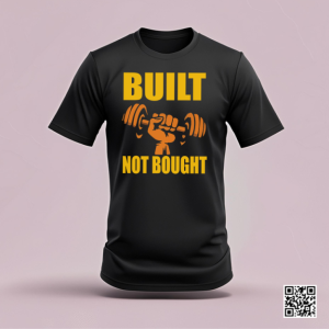“Built Not Bought T-Shirt | Gym Motivation Workout Tee”