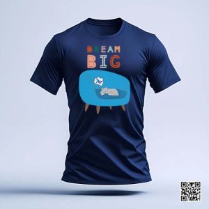 “Cat Dreaming Big on Couch Colourful Design T-Shirt”