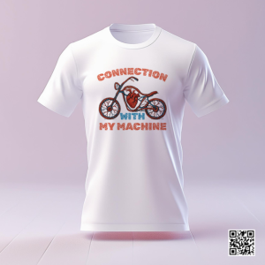Connection With My Machine – Biker Heartbeat Motorcycle Anatomy T-Shirt