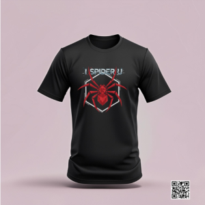 ProYtBx Cyber Spider Glitch Premium Graphic T-Shirt